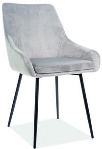 Valgomojo kėdė Albi Velvet, juoda sp./pilka sp., 45 cm x 50 cm x 82 cm