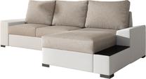 Kampinė sofa Negro Dora 21, Soft 17, balta sp./smėlio sp., dešininė, 160 x 245 cm x 90 cm