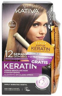 Набор средств по уходу за волосами Kativa Double Keratina Express Brazilian Straightening Case, 5 шт., 330 мл