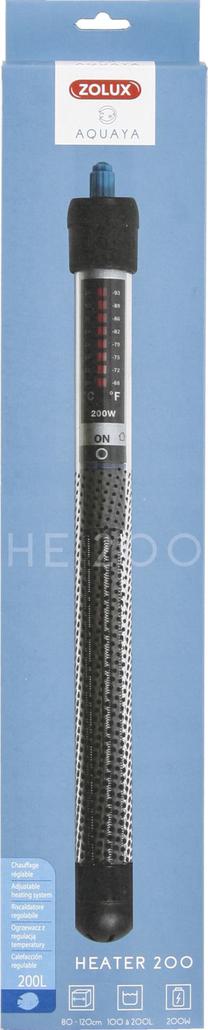 Akvārija sildītājs Zolux Aquaya 336148, 100 - 200 l, melna krās.