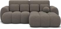 Kampinė sofa - lova Covelion Bouclé Royal 20, ruda sp., dešininė, 167 x 260 cm x 105 cm