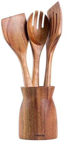 Virtuvės reikmenų rinkinys Homla Mooka 718335, 10 cm, 35 cm, ruda sp., 4 vnt.