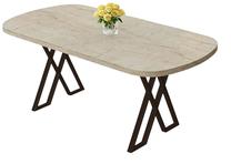 Valgomojo stalas Kalune Design Kaye, ruda sp./travertine sp., 168 cm x 90 cm x 76 cm