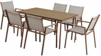 Lauko baldų komplektas Patio Marseille, rusvai gelsva sp., 6 vietų