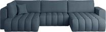 Kampinė sofa Bonito Borneo 38, mėlyna sp., dešininė, 170 x 340 cm x 92 cm
