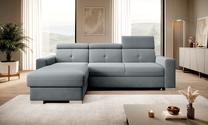 Kampinė sofa Fresia Velvetmat 4, pilka sp., kairinė, 176 x 247 cm x 104 cm