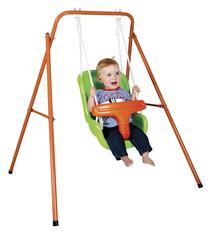 Pakabinamos sūpynės - kėdutė vaikams Paradiso T02701, 95 cm, 113 cm, žalia sp./oranžinė sp.