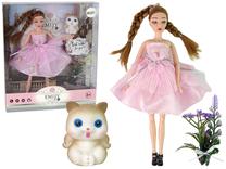 Кукла Lean Toys Emily Flowers & Cat 13913, 30 см, розовый цв.