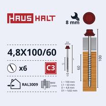 Pašvītņojošā skrūve Haushalt, 4.8 mm x 100 mm, 6 gab.