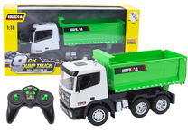 Rc самосвал Lean Toys Full Function, 1:18, белый цв./зеленый цв.