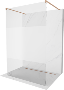 Dušo sienelė Mexen Kioto Walk-in, 130 cm x 200 cm, brushed copper sp./grūdintas