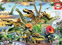 Dėlionė Educa Dinosaurus 17961, 34 cm x 48 cm, 500 vnt., įvairių spalvų