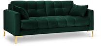 Sofa Micadoni Home Mamaia Velvet, tamsiai žalia sp., 152 x 92 cm x 75 cm