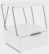 Naktinis staliukas Kalune Design Tekoba 854KLN4324, balta sp., 52 cm x 42 cm x 41 cm