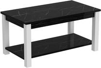 Kavos staliukas Kalune Design Larissa, balta sp./juoda sp., 50 cm x 90 cm x 44.8 cm