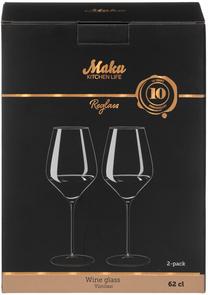 Vyno taurių komplektas Maku Reglass, stiklas, 0.62 l, 2 vnt.