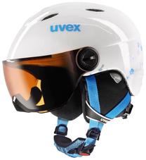 Slēpošanas ķivere Uvex Junior Visor, balts krās./tirkīza krās., 52-54 cm