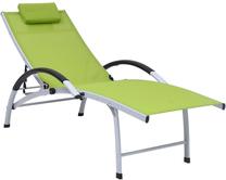 Lauko gultas VLX Sun Lounger 310504, sidabro sp./žalia sp.