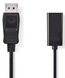 Vads Nedis DisplayPort male, HDMI female, 0.2 m, melna krās.
