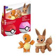 Konstruktorius Mattel Mega Bloks Pokemon Charmander And Eevee JCR81, 40 vnt., įvairių spalvų