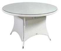 Lauko stalas Home4you Wicker, balta sp., 123.5 cm x 123.5 cm x 74.5 cm