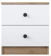 Naktinis staliukas Kalune Design BD108 - 2379, ąžuolo sp./balta sp., 48.8 cm x 45 cm x 37.5 cm
