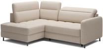 Kampinė sofa - lova Barea, kreminė sp., kairinė, 208 x 160 cm x 100 cm