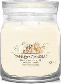 Свеча, ароматическая Yankee Candle Soft Wool & Amber, 368 г, белый цв.