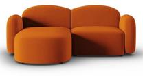 Kampinė sofa Micadoni Home Blair Velvet, oranžinė sp., kairinė, 194 x 155 cm x 80 cm