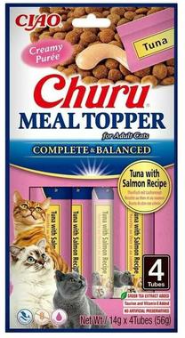 Kārumi kaķiem Ciao Churu Topper, lasis/tunzivis, 12 iepakojumi (48 tūbiņas)