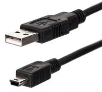 Vads Netrack USB, Mini USB, 0.1 m, melna krās.