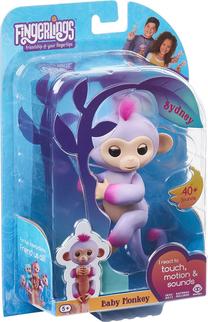 Interaktīva rotaļlieta Fingerlings Baby Monkey Sydney 3721, 8 cm, universāls, rozā krās./violeta krās.