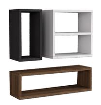 Sieninė lentyna Kalune Design Ece, ruda sp./balta sp./juoda sp., 70 cm x 70 cm x 19.6 cm