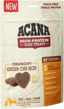 Gardums suņiem Acana Crunchy Treats Chicken Liver, vistas gaļa, 0.1 kg