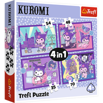 Dėlionė 4in1 Trefl Kuromi 34676, 20.5 cm x 28.5 cm, 207 vnt., įvairių spalvų