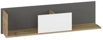 Sieninė lentyna ML Meble Fini 10, ąžuolo sp./balta sp./pilka sp., 29 cm x 116 cm x 22 cm
