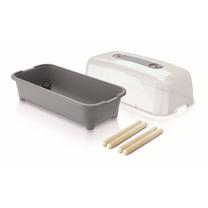 Gėlių vazonas Respana ISEW780H-405U, plastikinis, 77 cm, Ø 38 cm, pilka sp.