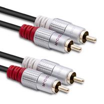 Кабель Qoltec Cable 52337 RCA male x 2, RCA male x 2, 2 м, черный цв.