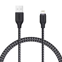 Laidas Aukey, USB/Apple Lightning, juoda sp.