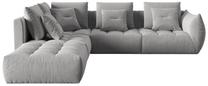 Modulinė sofa Micadoni Bloom Velvet, pilka sp., kairinė, 316 x 310 cm x 95 cm