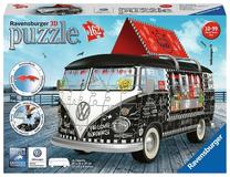 3D dėlionė Ravensburger VW Bus T1 Food Truck, 30 cm x 14 cm, 162 vnt., balta sp./juoda sp.