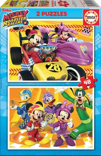 Dėlionė 2in1 Educa Mickey And The Roadster Racers 17239, 20 cm x 28 cm, 96 vnt., įvairių spalvų