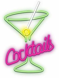 Dekoracija Forever Light Cocktails su LED apšvietimu, 42 cm, 1.8 cm, žalia sp./rožinė sp.