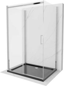 Dušo kabina Mexen Omega 825-130-090-01-00-3s-4070, 3-sienų, stačiakampė, 90 cm x 130 cm x 190 cm, juoda sp./chromo sp./grūdintas