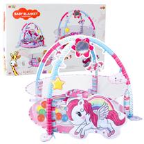 Aktyvumo kilimėlis, su kamuoliukais Lean Toys 3in1 Unicorn, 92 cm x 49 cm, rožinė sp.
