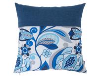 Dekoratīvs spilvens Patio Blue Flowers Anna L075-01LB, zila krās./balta krās./pelēka krās., 45 cm x 45 cm