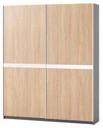 Spinta Szynaka Meble Omega 12, ąžuolo sp./pilka sp., 181 cm x 41 cm x 219 cm