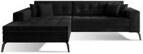 Kampinė sofa Solange Mat Velvet 99, juoda sp., kairinė, 196 x 292 cm x 80 cm