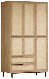 Spinta Kalune Design ON15-SU, ąžuolo sp./riešuto sp., 112.2 cm x 55 cm x 195.6 cm