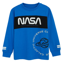 Krekls ar garām piedurknēm, klasisks, zēniem Cool Club NASA LCB2711422, zila krās./melna krās., 116 сm